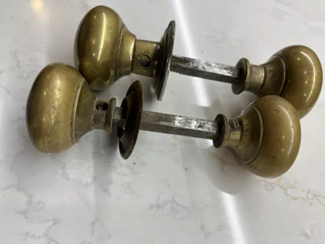 Reclaimed Brass door knobs - 2 Pairs