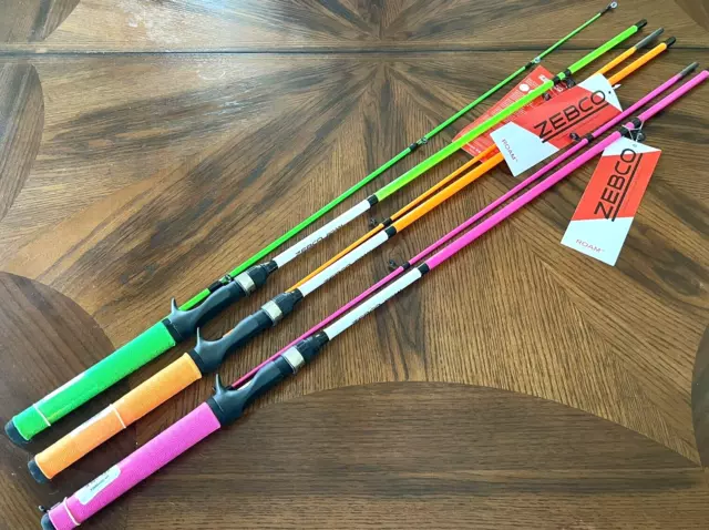 LOT 3 New Zebco 33 Camo Casting 6' foot Rods Medium Action Pink 2 piece  $34.99 - PicClick