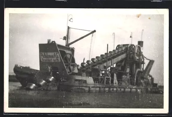 Foto-AK Papenburg /Ems, Ems-Bagger Achilles der Holzmann AG in Frankfurt