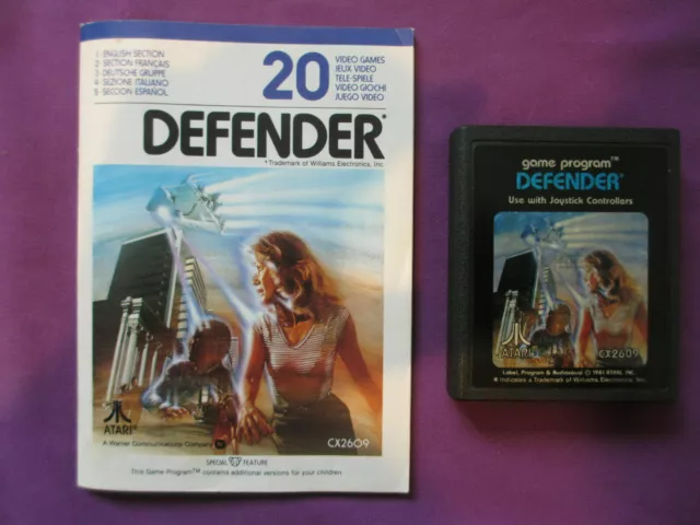 Jeu Atari 2600 - 20 - Defender - Cx2609 - Avec Notice D'origine