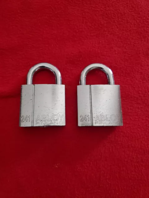 2 Abloy Finland 241 Enforcer Padlock High Security Lock NO Keys For part only #1