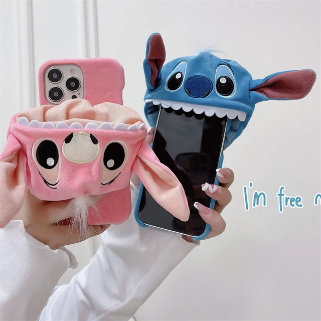 LILO STITCH CUTE Hat Plush Fluffy Protective Case Cover For iPhone 1112