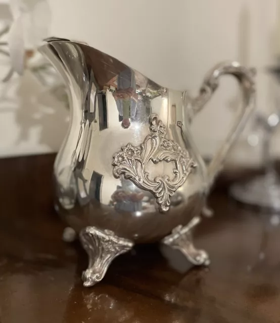 Vintage “Galleon” Silver Plated Mid Century Water Jug Pitcher with Ice Guard.