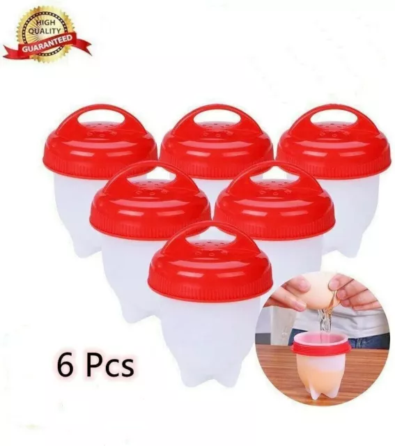 6Pcs Hard Boiled Silicone Egg Cooker Non Stick Without the Shell as seen on TV