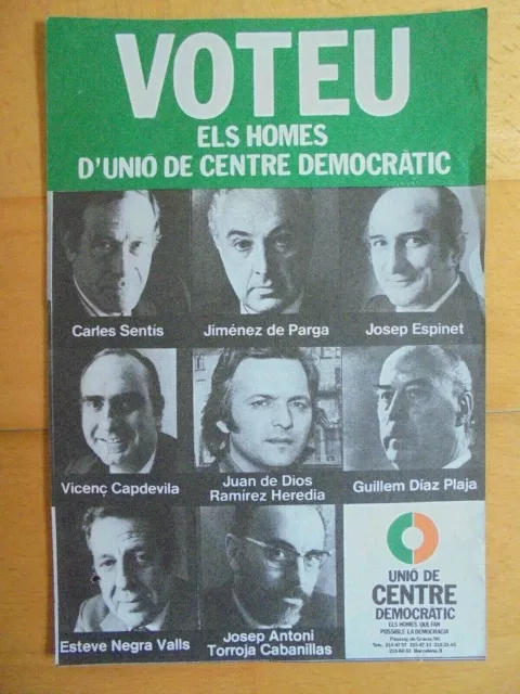 Folleto Propaganda Politica UCD.Voteu els homes D´Unio Centre Democratic