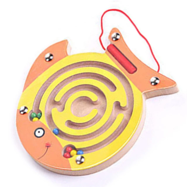 MAGNETIC PEN DRIVING Maze Game Wooden Magnetic Pen Driving Maze ...