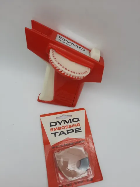 Vintage Dymo Label-it X-300 Label Maker Red with Black Embossing Tape
