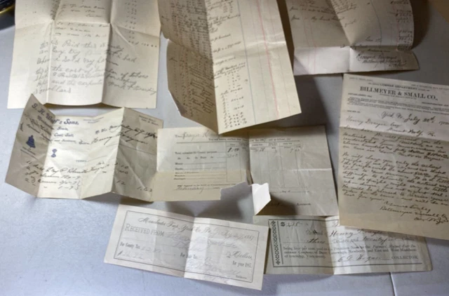 Lot of 9 Antique Documents 1800s Henry Drayer, East Manchester TWP. Mt. Wolf, PA 9