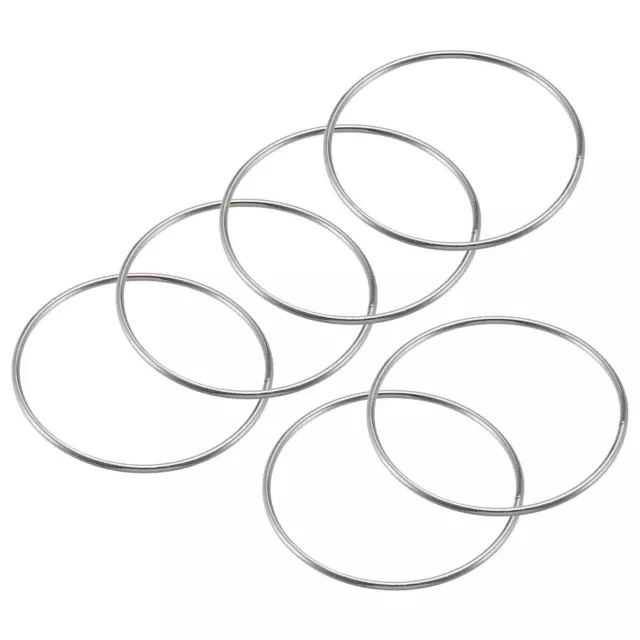 80mm(3.15") OD Metal O Ring Non-Welded Craft Hoops for DIY Silver Tone 10pcs