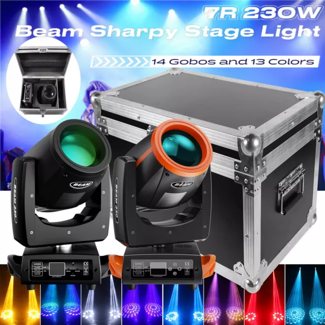 230W 7R LED Gobo 8+16 Prisma Moving Head DMX Bühnenlicht Strahl Beam /Flightcase