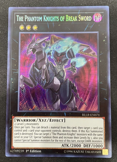 YU-GI-OH THE PHANTOM Knights of Break Sword Secret Rare 1st Edition NM ...