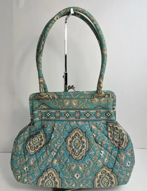 Vera Bradley Totally Turquoise Alice Kiss Lock Quilted Purse Handbag