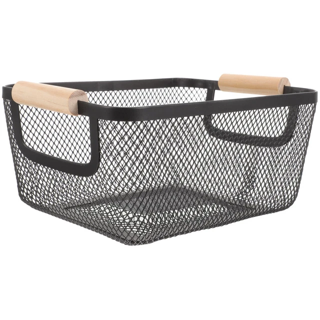 2 Paniers De Rangement Suspendus En Fil De Fer Noir - Pour Chambre, Lit Mezzanine, Organisation Murale
