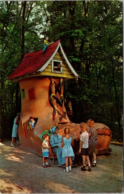 Old Lady in the Shoe at Story Book Forest Ligonier Pennsylvania Vintage Postcard