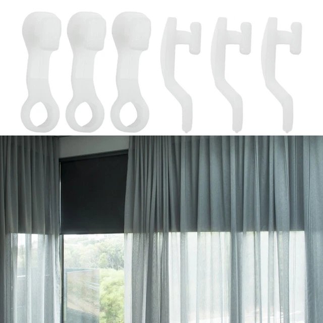 200 Crochets De Rideau En Plastique Blanc | Pour Rails Et Tringles - 100 Rouleaux + 100 Crochets - Facile à Installer