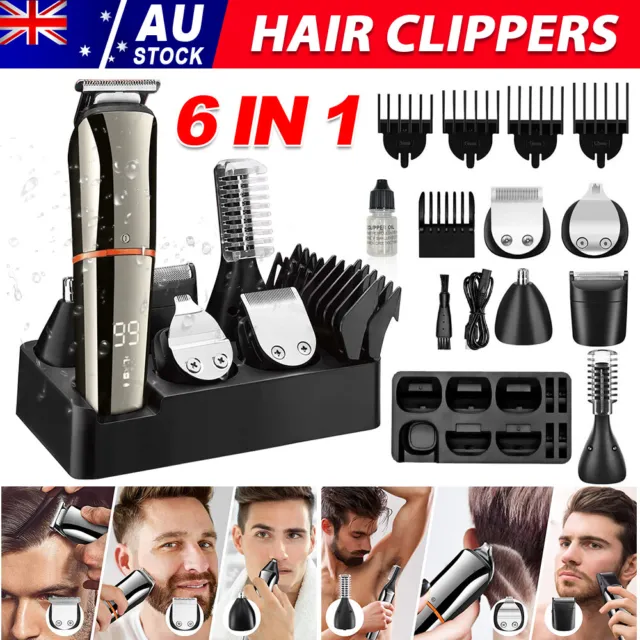 Men Professional Hair Clippers Beard Trimmer Cordless Rechargeable Shaver Set AU