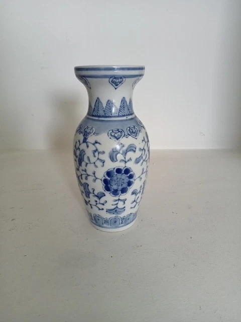 Vase Chinois En Porcelaine Bleu Et Blanc, Style Romantique - Neuf Avec étiquettes