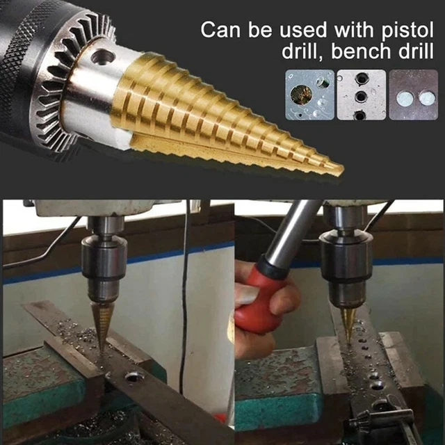 4-32mm-HSS-Titanium-Coated Step drill bit Forage Outil Métal Bois Trou Couteau