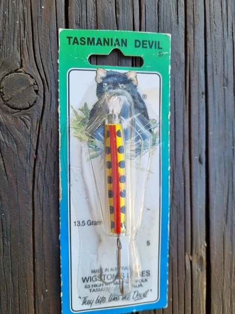 VINTAGE FISHING LURE Tasmanian Tassie Devil High St card #5 $25.00