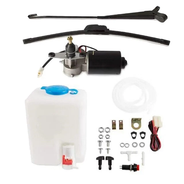 Moteur D’essuie-glace Universel 12V – Pour Bateau, Camping-car, Caravane, Tracteur – Noir, 300mm, Réglable