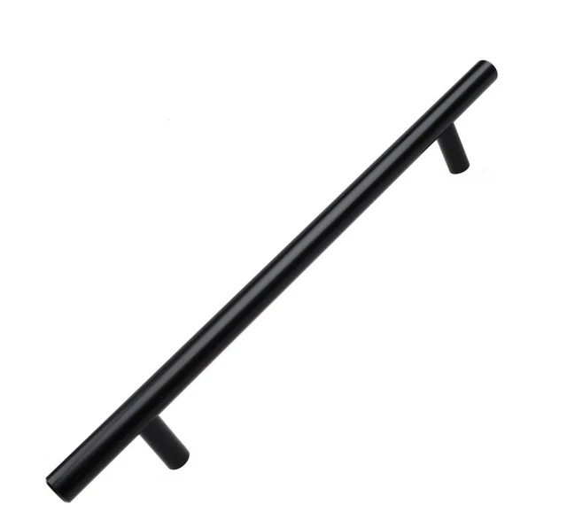 GlideRite 7 in. Matte Black Solid Cabinet Handle Drawer Bar Pulls (10-Pack)