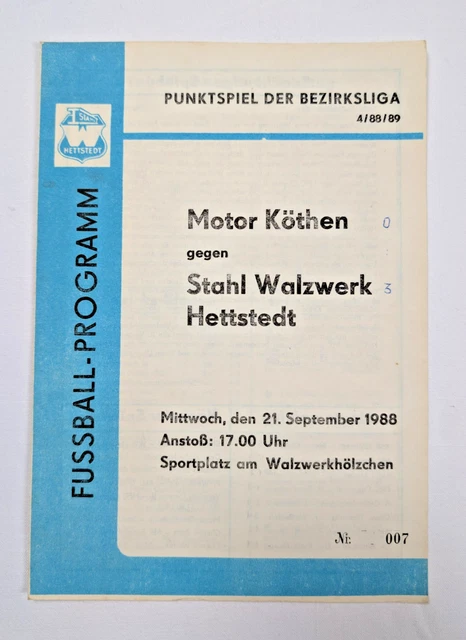 Programme Match DDR Oberliga : Dynamo Schwerin Vs Stahl Brandenburg 13.05.1984