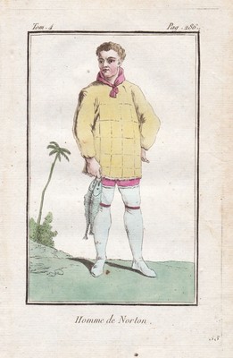 Norton Bay Alaska North America costume traditional costume copperplate engraving 1780