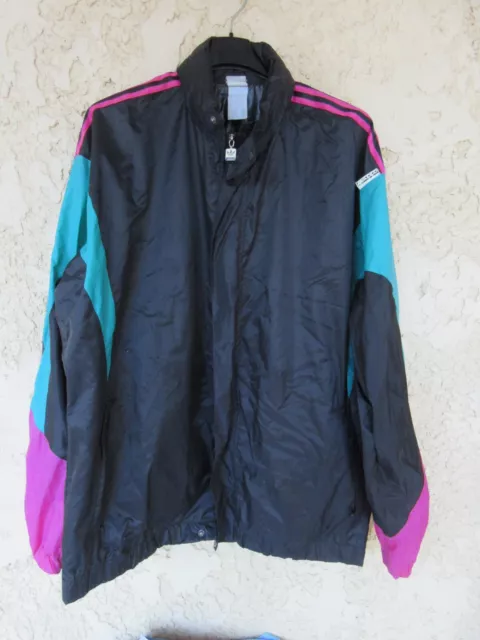 Veste ADIDAS vintage TREFOIL Windbreaker jacket felpa giacca VENTEX noir 186 XL