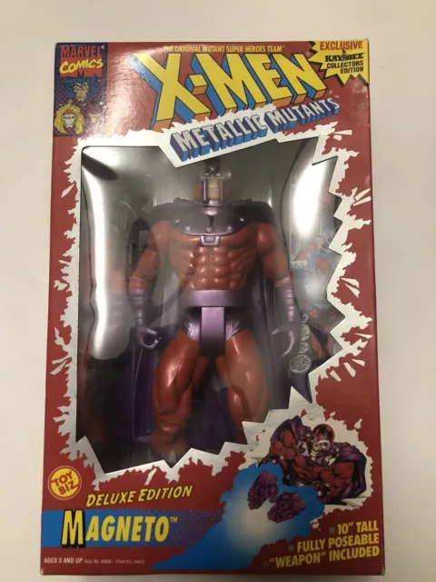 X-MEN Marvel TOY BIZ Metallic Mutants 10 inch MAGNETO Figure Box Has Damage