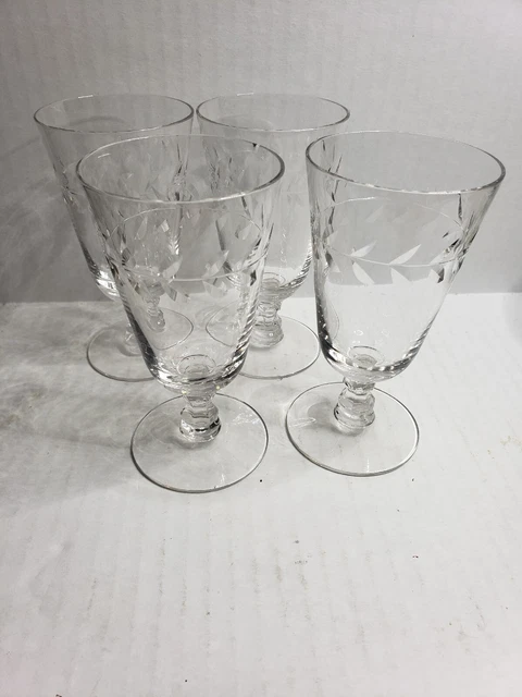 Vintage Cambridge Laurel Wreath Juice Glasses Goblet Crystal Stemware Set Of 4 Vintage Cambridge Laurel Wreath Juice Glasses Goblet Crystal Stemware Set Of 4