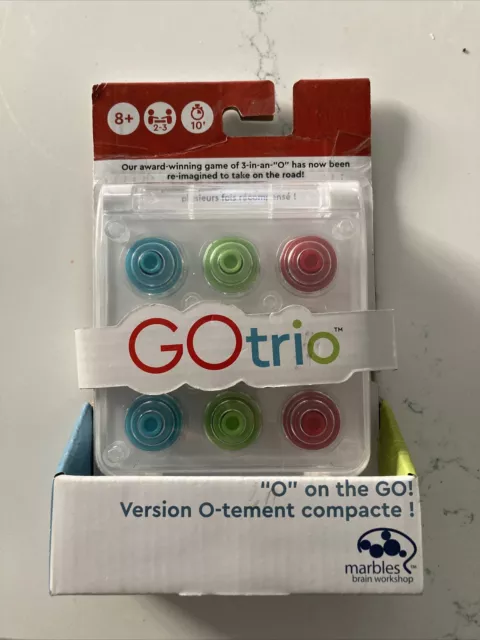 NIB GO TRIO TRAVEL GAME - "O" on the GO! Marbles BRAIN WORKSHOP Compact Case