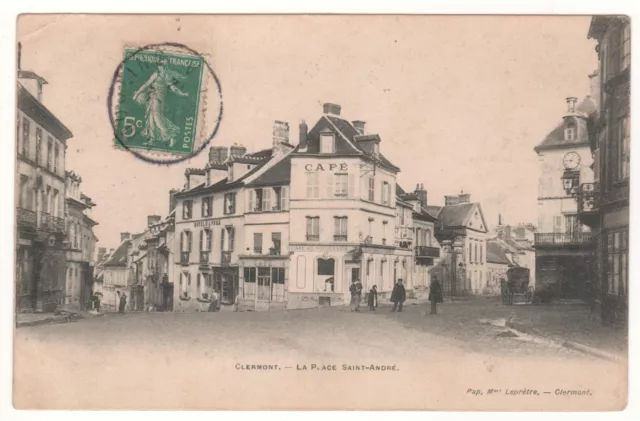 Cpa 60 - Clermont : La Place Saint-André (Oise) Écrite