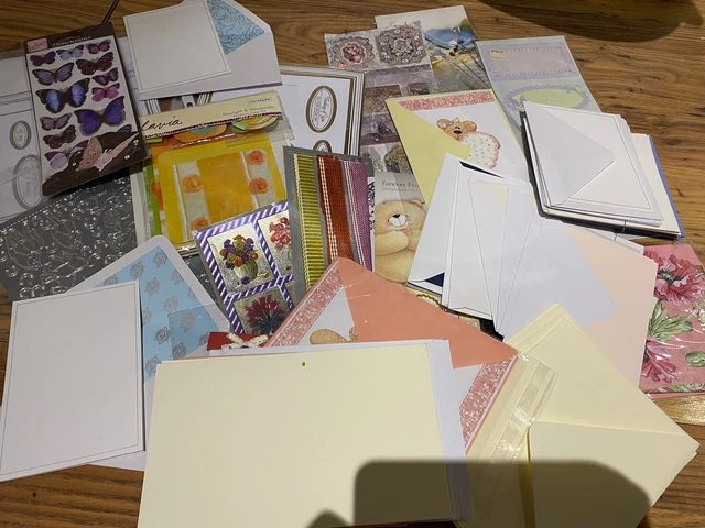 ¡Paquete masivo para hacer tarjetas! Sobres para tarjetas cajas pegatinas bordes