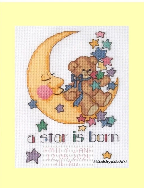 PLITI Kreuzstich-Make-up-Tasche „I Cross Stitch Past My Bedtime“ – 22,9 X 17 Cm, Segeltuch, Wasserdicht