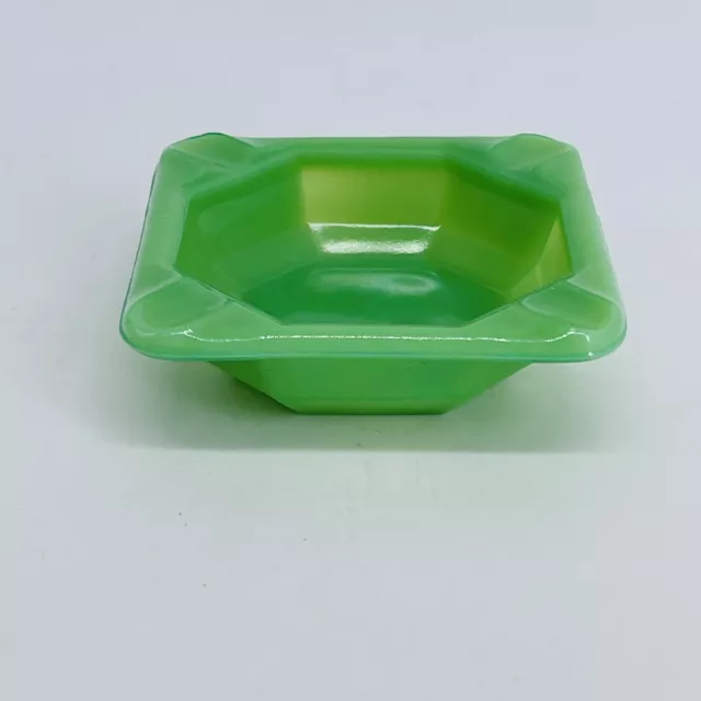 Vtg 1930S Depression Era Akro Agate Green Jadeite Mini Ashtray-Art Deco-Rare-Htf 3