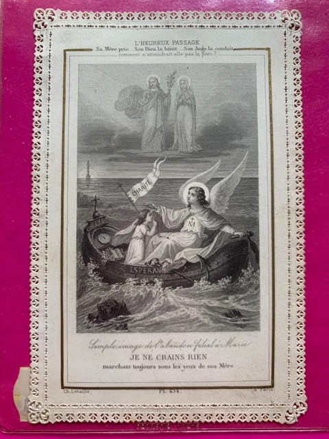 Santino Holy Card Merlettato, Datato 1898,Le Petit Enfant De Marie  - Rif. 11214