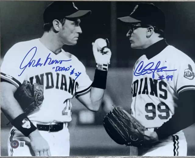 Charlie Sheen and Corbin Bernsen Signed 11x14 Photo Beckett BAS Major League #99