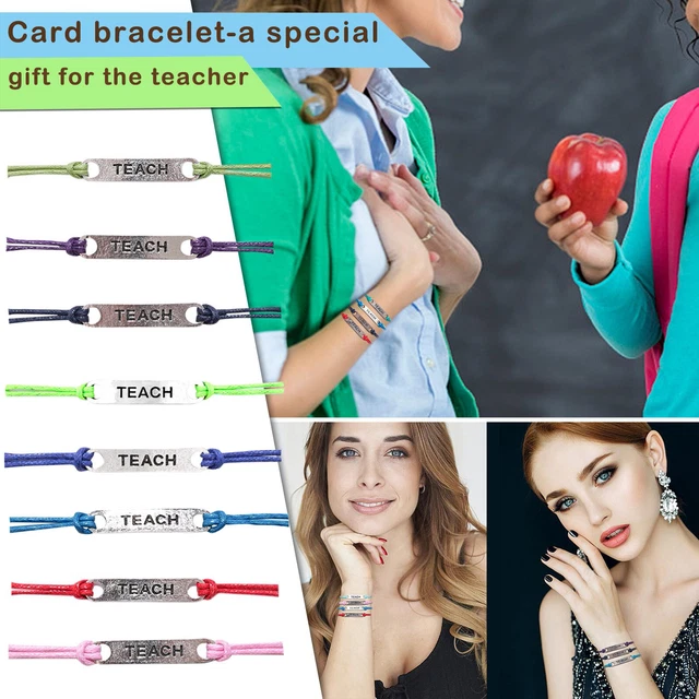 Pulseras Letras Pulsera Tarjeta Regalo Retro y para Profesores que