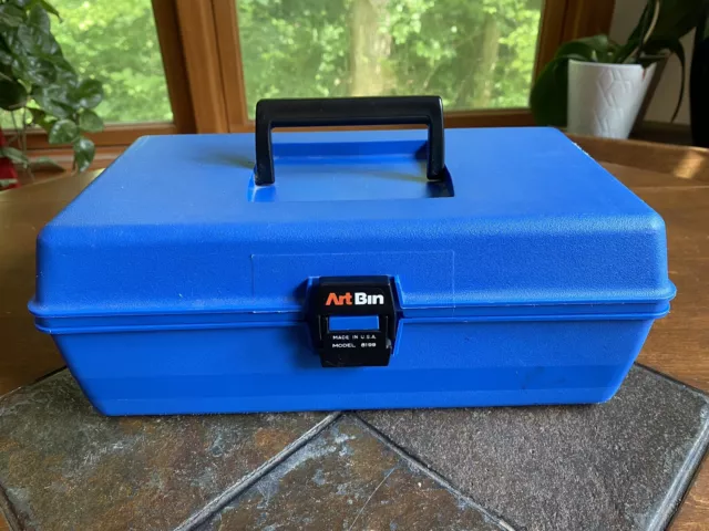 Vintage Art Bin One Tray Art Supplies Storage Box Model #8199 Blue Tackle  Box