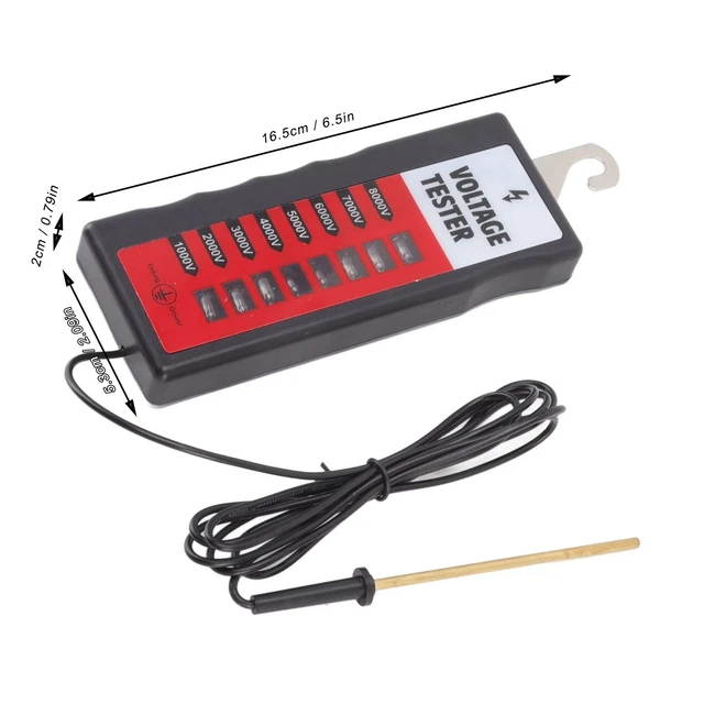 DT Electric Fence Tester LCD Screen Voltage Meter 10KV Portable Tool W/8pcs Ligh