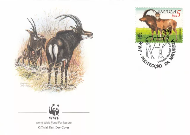 (130528) Antelope WWF Angola FDC 1990