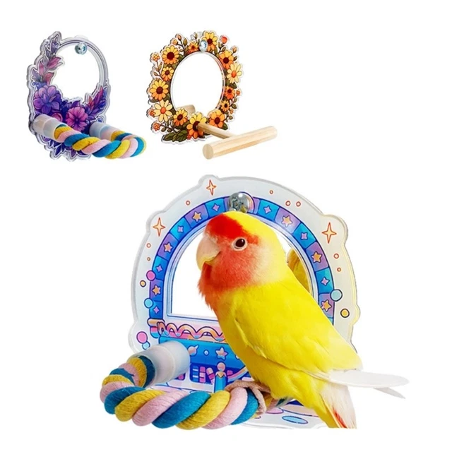 Visual Reference: Bird Cage Perch Interaction Platform Parrots Mirror Playgstand Perch