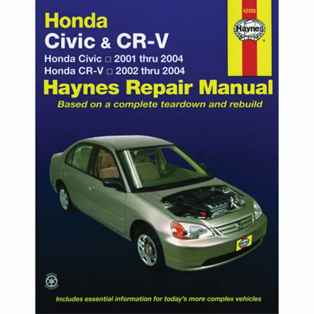 New Haynes Automotive Repair Manual 42026 - Honda Civic & Crv 2001 -2004