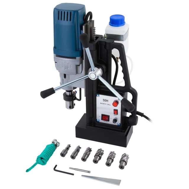 1550W Portable Electric Magnetic Drill Press 2in Bore 3500lbf Mag Drill