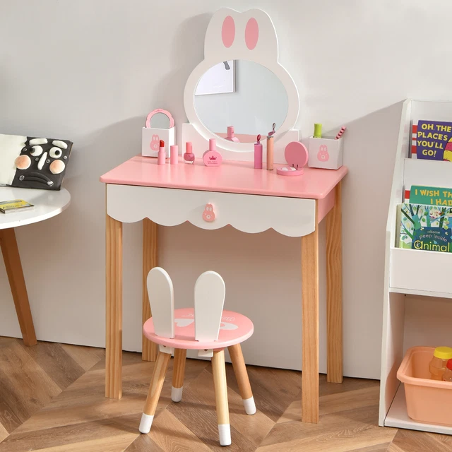 Set tavolo per trucco bambini cassettiera per trucco tavolo da parrucchiere tavolo per trucco cassettiera da parrucchiere