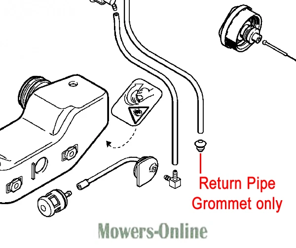 GENUINE STIHL FUEL Tank (Return Pipe) Grommet 0000 989 0516 HS80 KM85