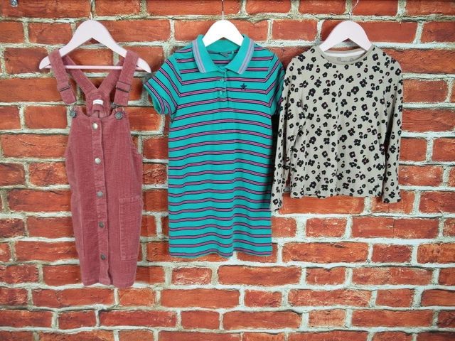 Girl Bundle Age 5-6 Years M&S Next Cord Pinafore T-Shirt Polo Dress Winter 116Cm