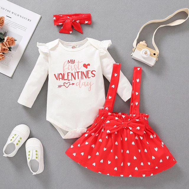 Abiti per bambine San Valentino Amore Lettera Rompente Gonna Fascia