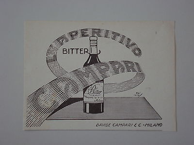 advertising Pubblicità 1935 BITTER CAMPARI