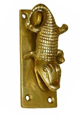 Antique Victorian Style Small Crocodile Doorbell Brass Handcrafted Door Knocker